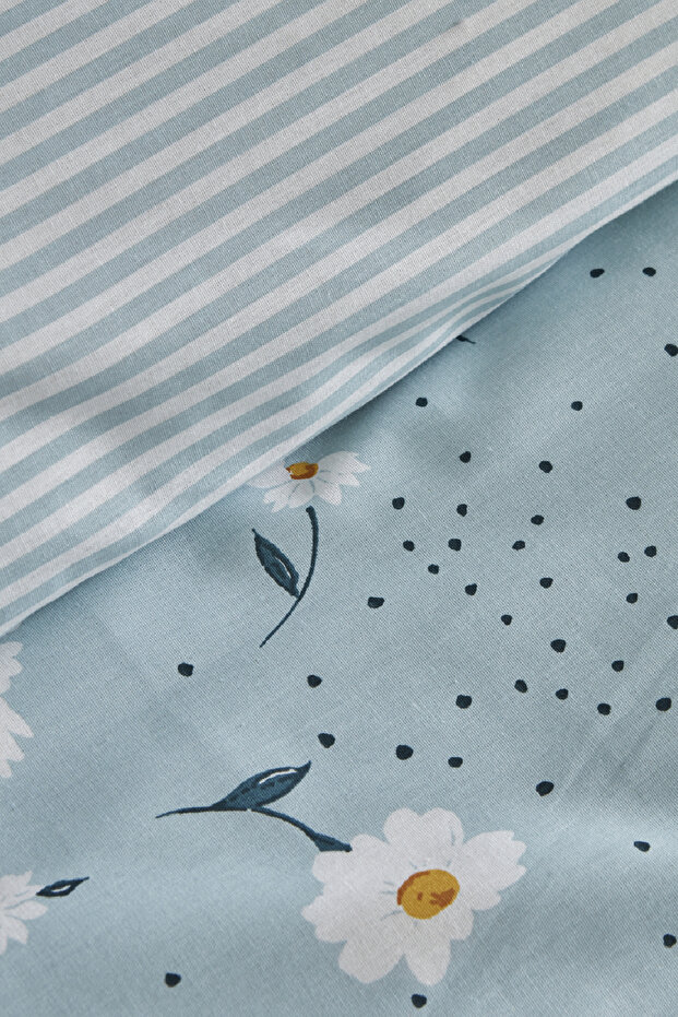 Sedmikráska, 100% bavlna, sada povlaků na jednu přikrývku, mátově modrá (PP) - 7