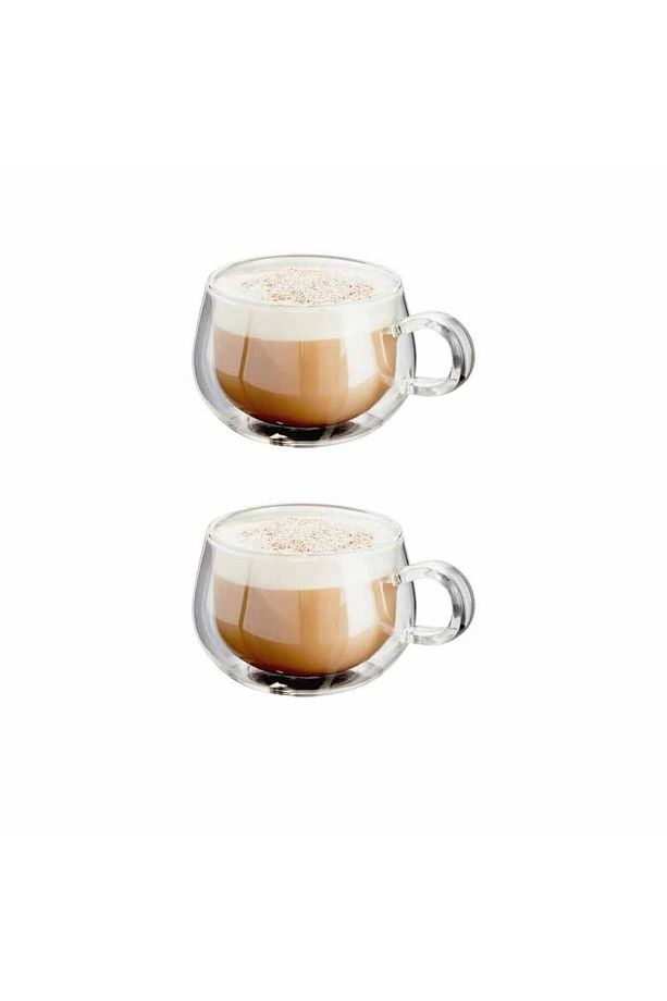 2 Adet 160 ml Çift Camlı Çay Kahve Nescafe Espresso Fincanı Çift Cidarlı Bardak Sevimli Cam Kupa - 1