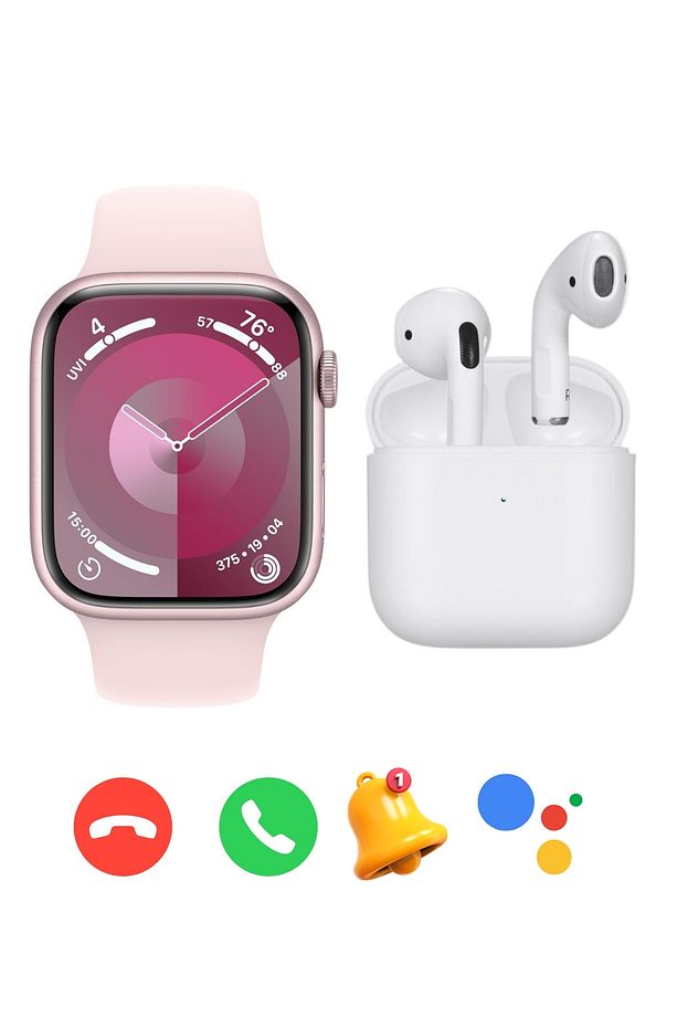 Iphone 13 Uyumlu Watch 9 Series T900 Pro Max Akıllı Saat + Bluetooth Kulaklık - 1