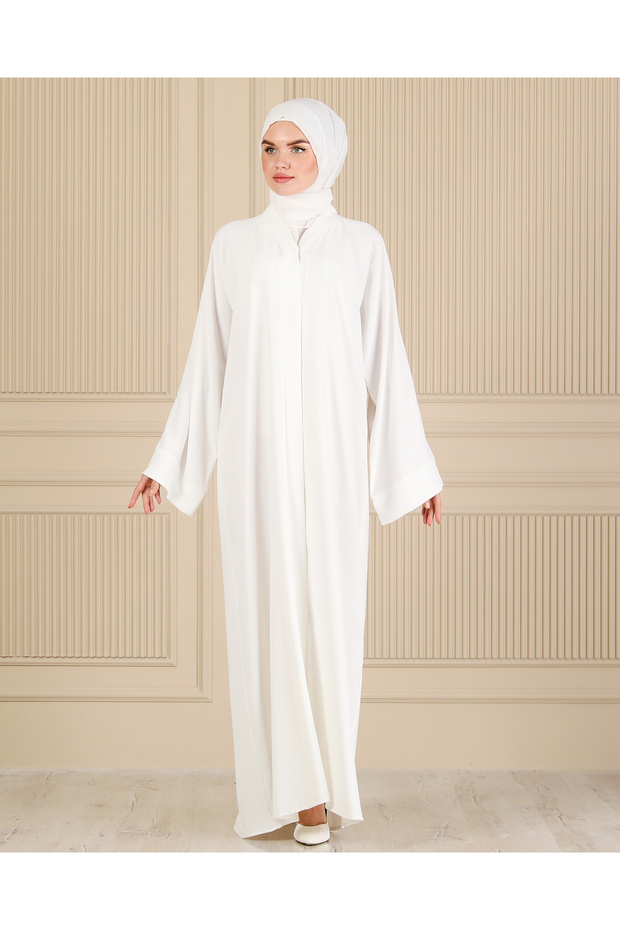 WHITE Plain Plain FERACE & ABAYA - 6