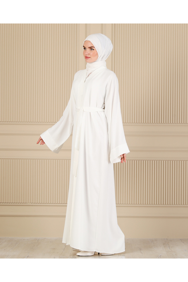 WHITE Plain Plain FERACE & ABAYA - 3