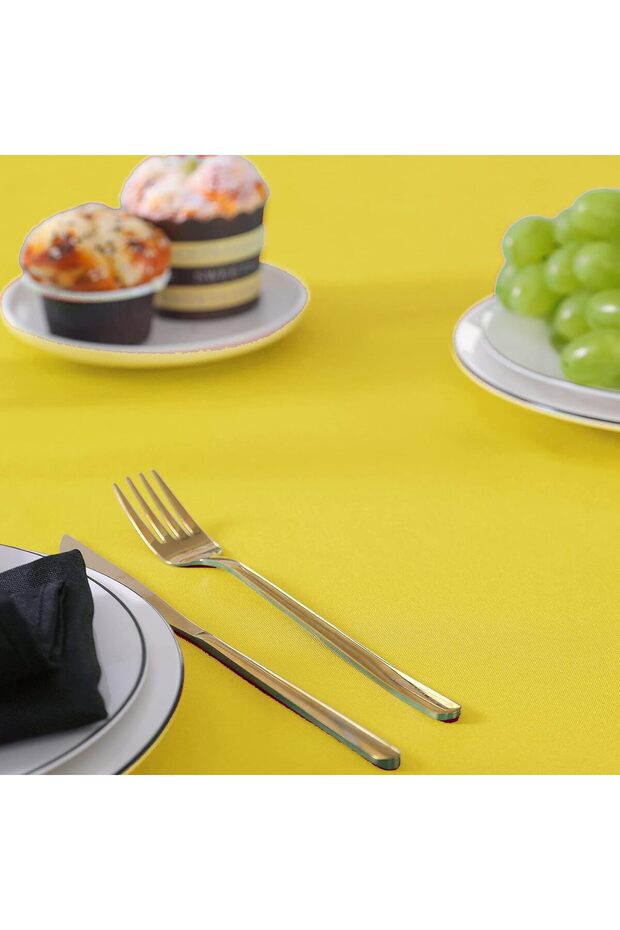 Liquid Resistant Care Free Oval Tablecloth Yellow 160 x 300