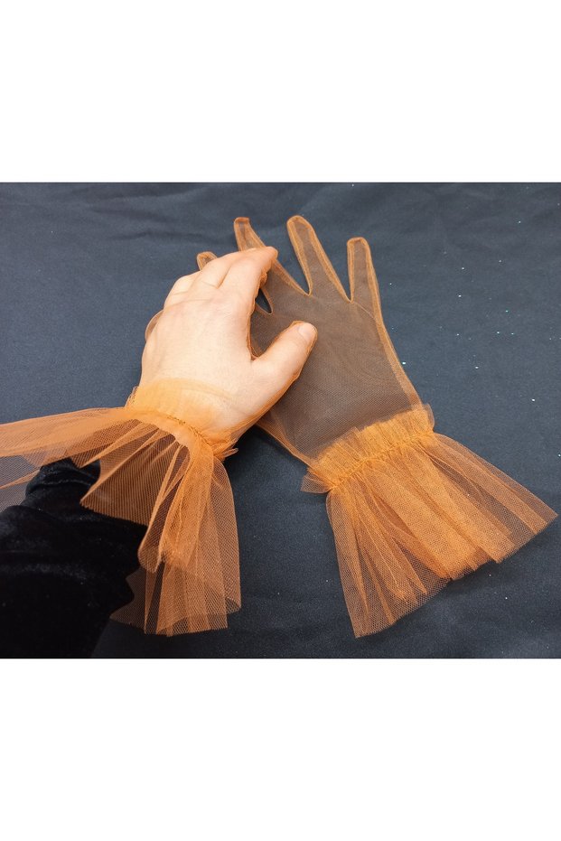Cisilong Ruffle Tulle Bridal Gloves