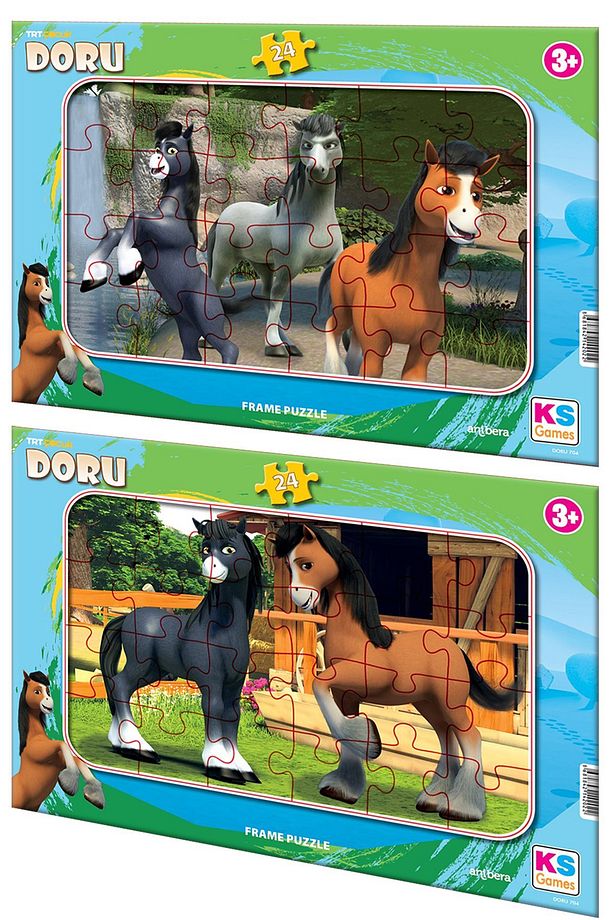 Ks Games TRT Çocuk Doru 24 parça 2 li Frame Puzzle/Yapboz Set - 2