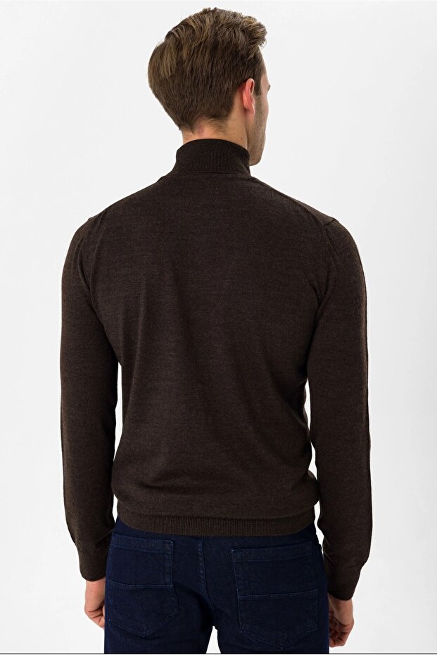 Balıkçı Yaka Regular Düz Triko - 5