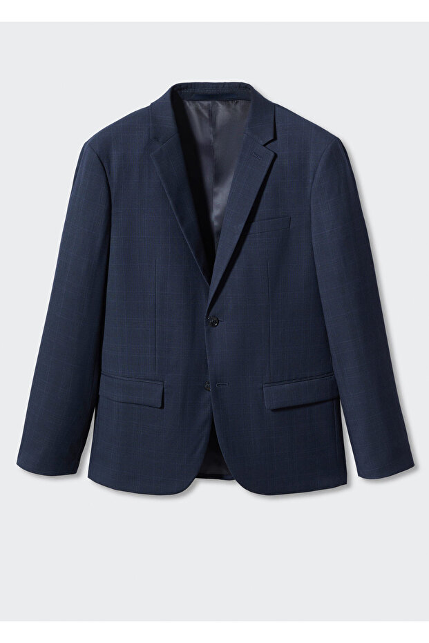 Erkek Parlak Mavi Ceket - 3