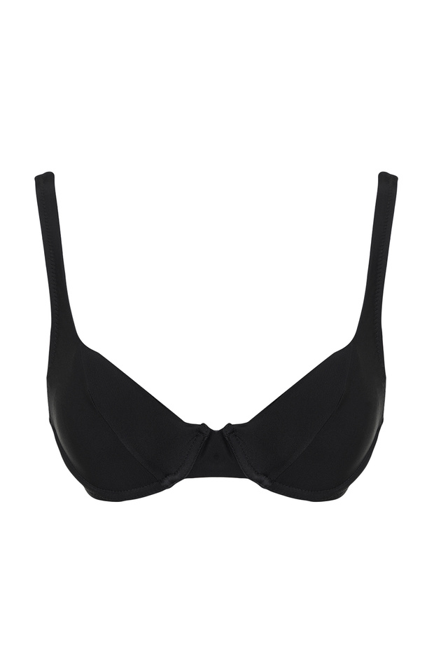 Siyah Balconette Kaplı Basic Bikini Üstü TBESS21BU0088 - 5