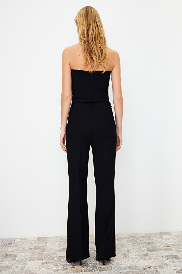 Siyah Bootcut/Çizme Paça Dokuma Pantolon TWOSS24PL00024 - 7