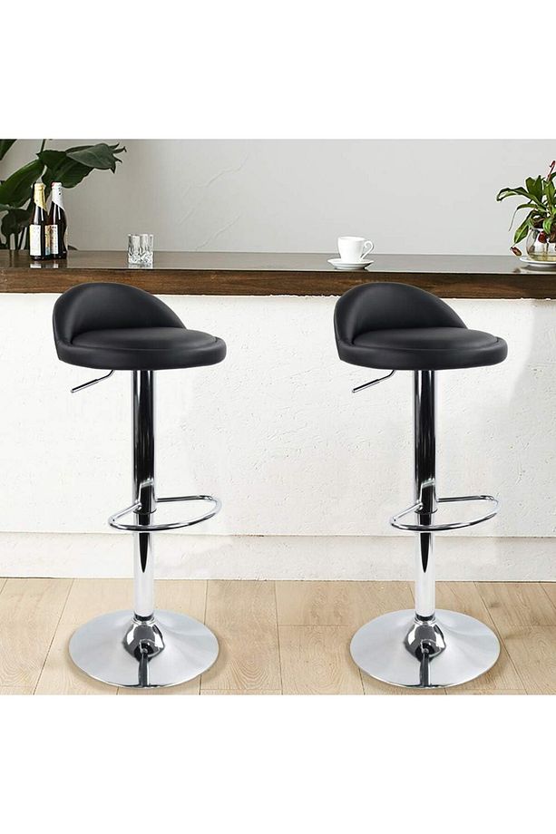 Bar taburesi, yüksekliği ayarlanabilir, 60–80cm, ayak destekli, poliüretan deri - 3