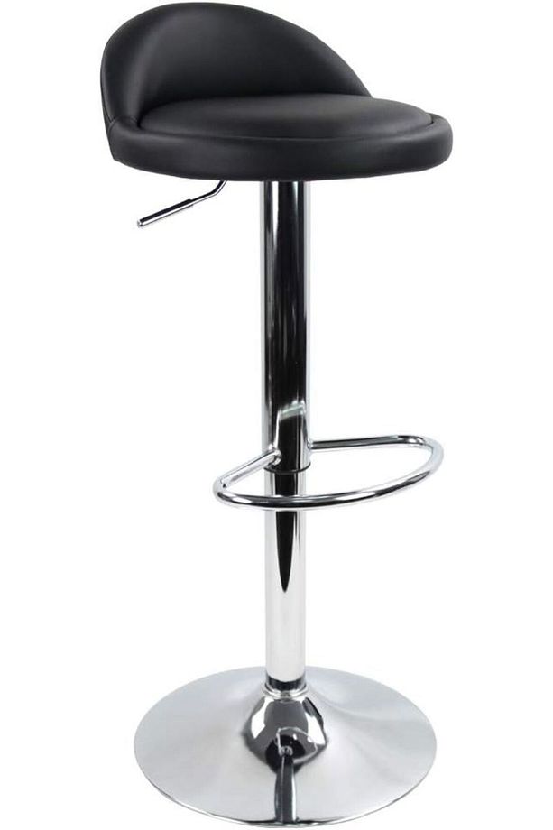 Bar taburesi, yüksekliği ayarlanabilir, 60–80cm, ayak destekli, poliüretan deri - 1