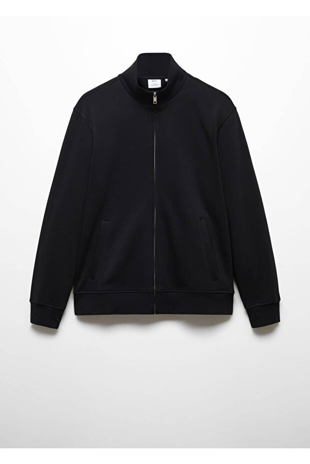 Fermuarlı pamuklu sweatshirt - 3