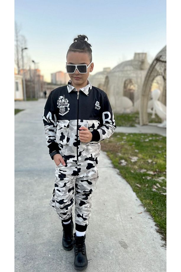 Erkek Çocuk  Kamuflaj Eşofman Takım Avrupa kalıbı - 1