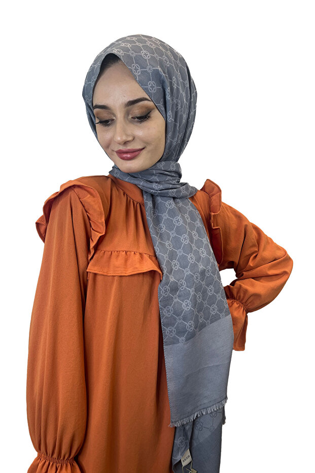 Elegance Monogram Shawl1090100 Dark Silver