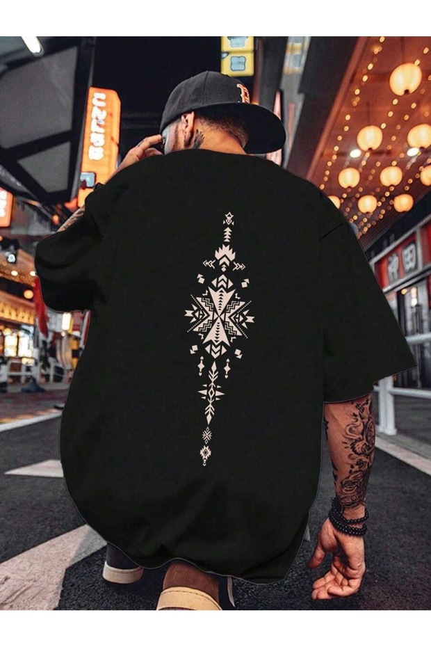 Men's Pattern Back Printed T-shirt