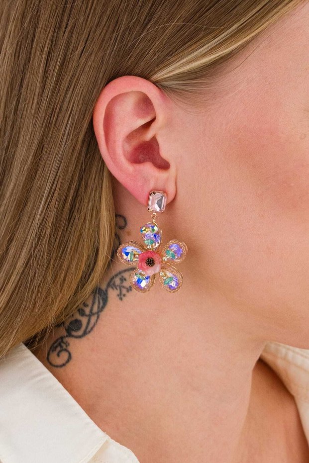 Vip Imported Flower Model Jewelled Earrings