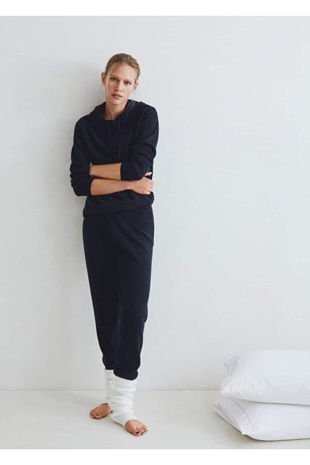 Pamuklu Ve Keten Jogger Pijama Pantolonu - 6
