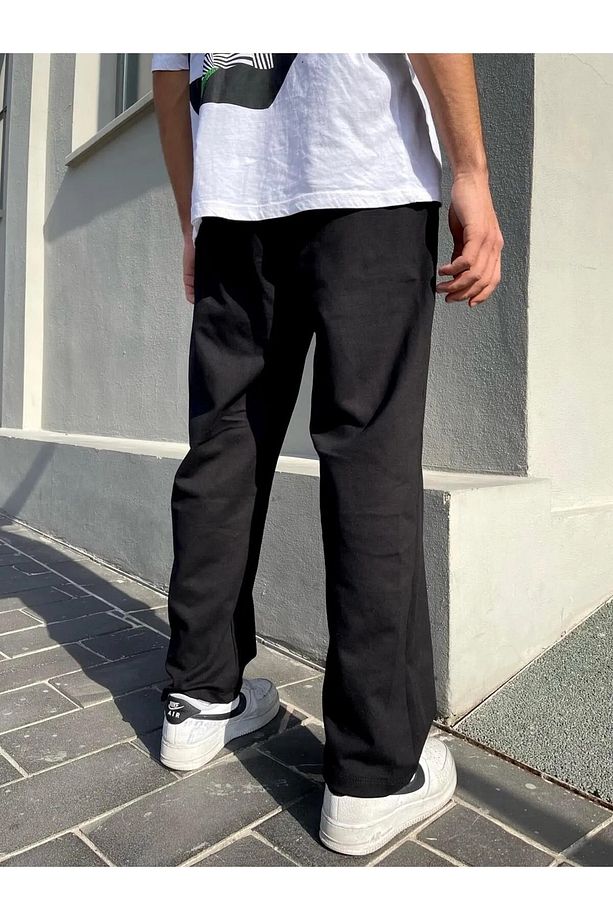 Oversize Düz Paça Unisex Eşofman Alt - 3