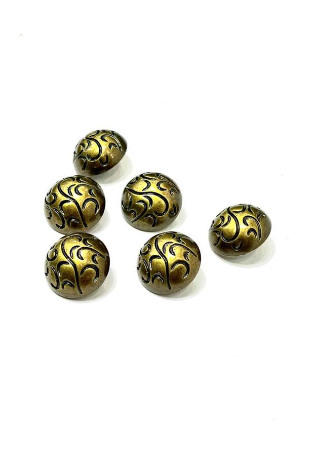 antique yellow metallized ball button