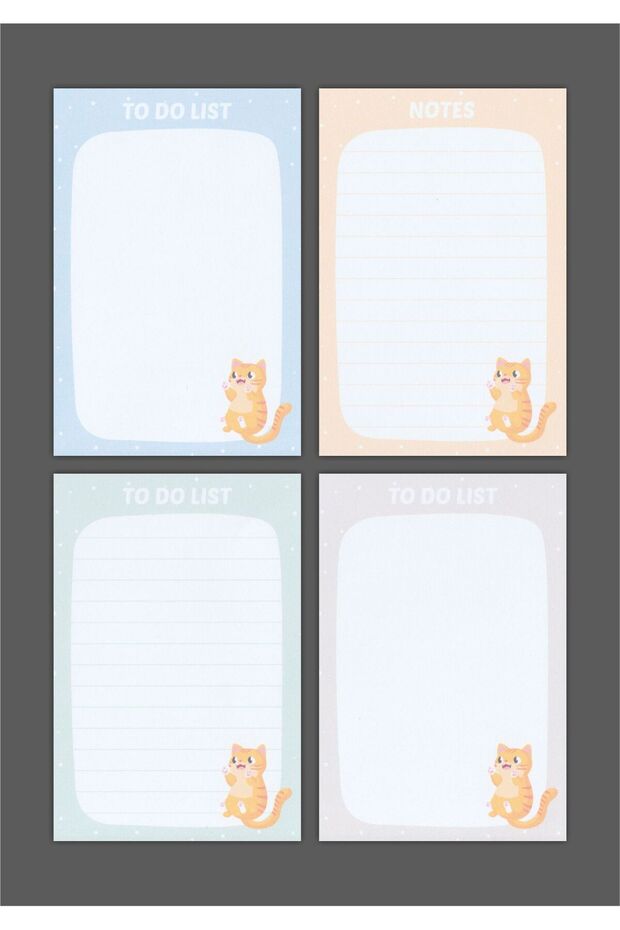 4 قطع - مفكرة صغيرة مقاس A7 مع لاصق من الأعلى - مفكرة صغيرة مع لاصق - مفكرة صغيرة بنمط صغير - مفكرة ملاحظات - 1