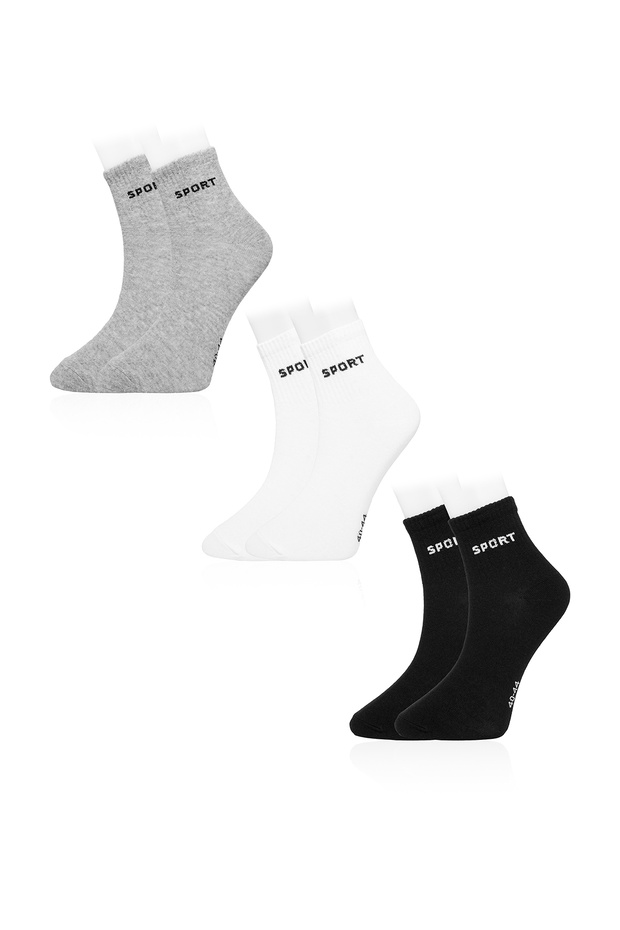 3-Piece Men's Cotton Quality Soft Half Socks