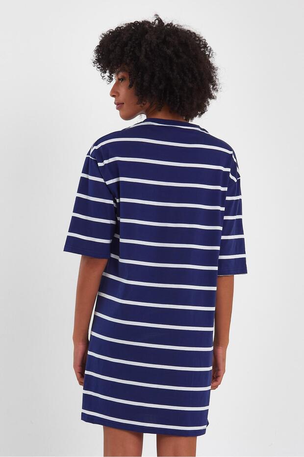 Bisiklet Yaka Basic Elbise (B23-00134) - 5