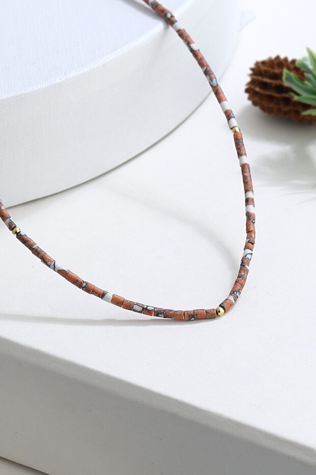 Doğal Taşlı Dİzi Kolye - 2