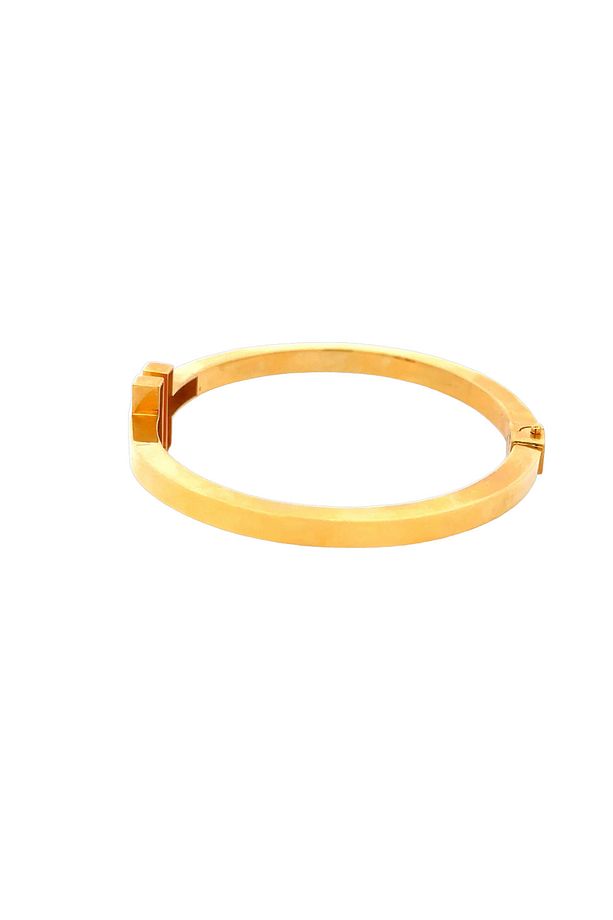 Modern Tarz Tasarım T Form Crt Model Sarı Altın Kelepçe Bileklik - 5