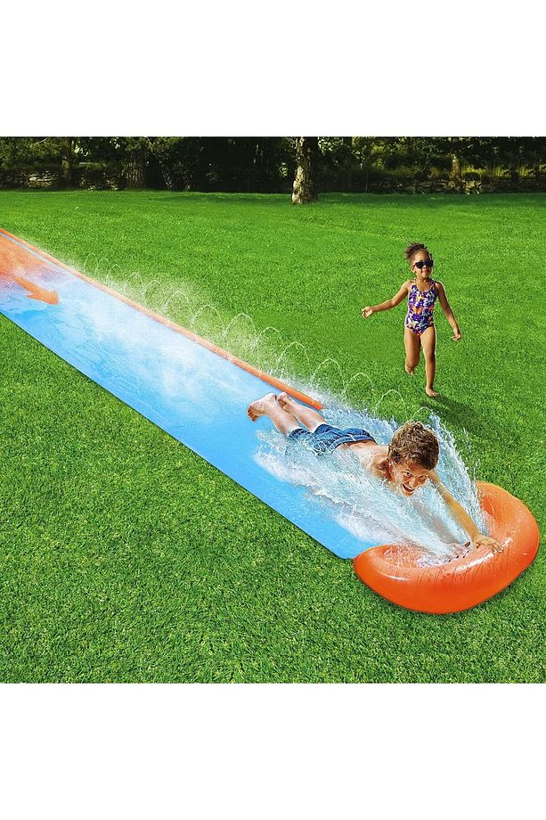 H20go Single Water Slide, 4,88 M Şişirilebilir Slip And Slide With Built-ın Sprinklers - 1