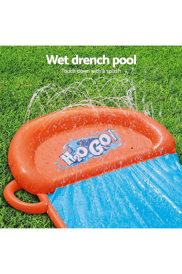 H20go Single Water Slide, 4,88 M Şişirilebilir Slip And Slide With Built-ın Sprinklers - 3
