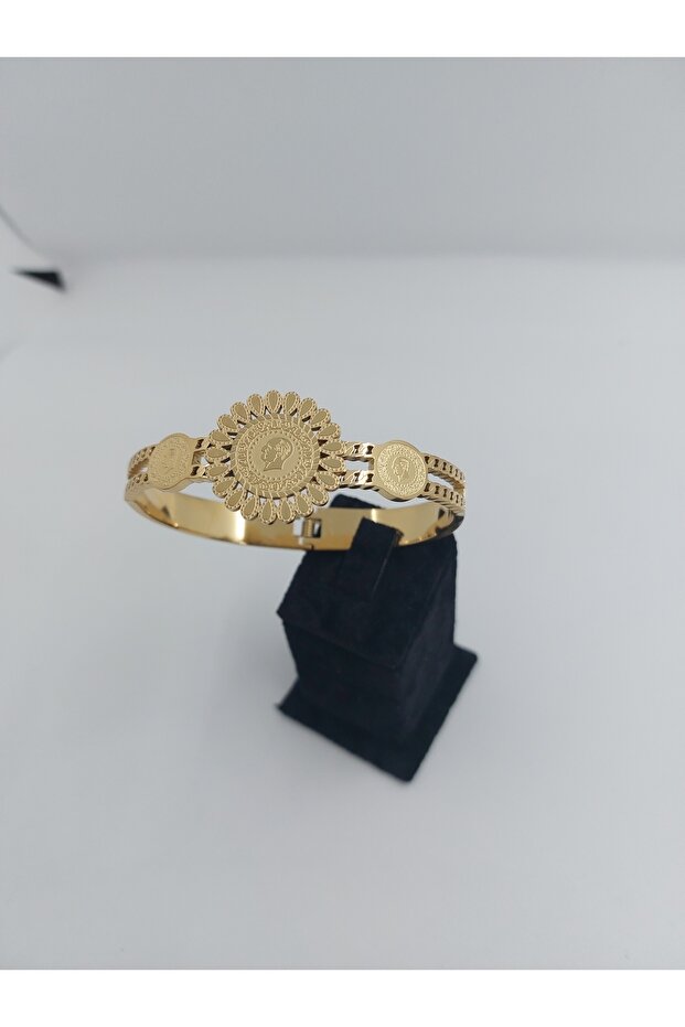 Çeyrek Altınlı Kalın Çelik Kelepçe - 6