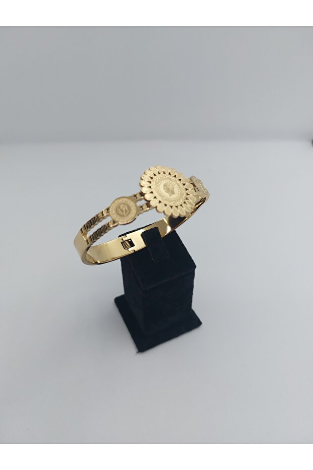 Çeyrek Altınlı Kalın Çelik Kelepçe - 5