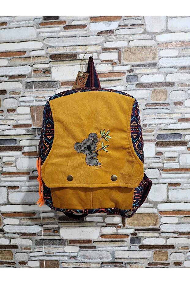 Koala Patterned Bohemian Backpack with Cover