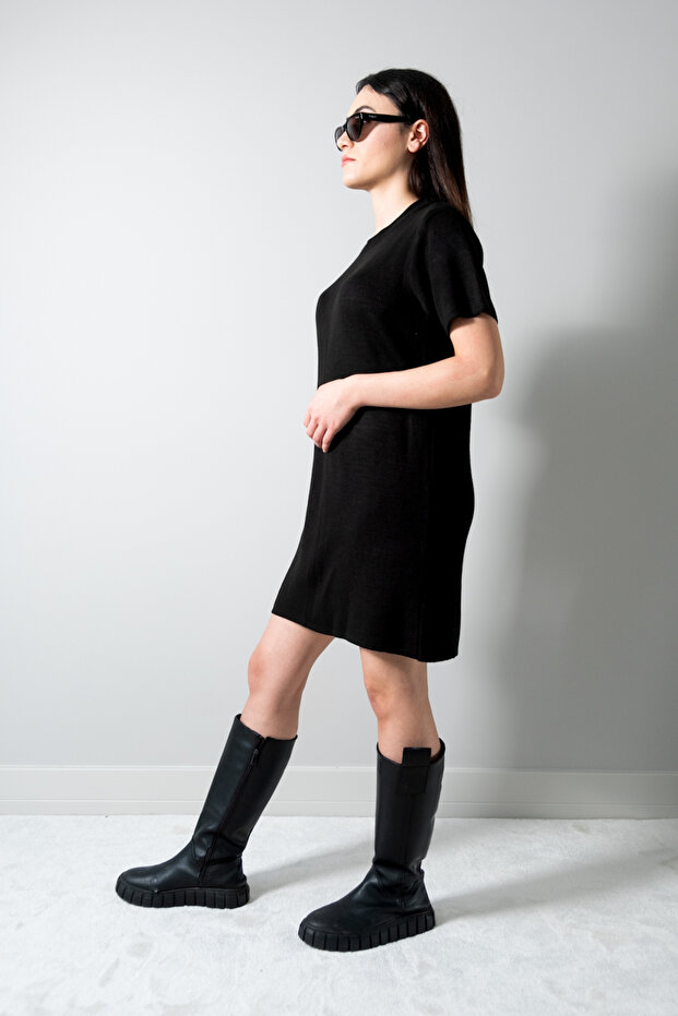 Elbise Triko Mini Bol Elbise - 2