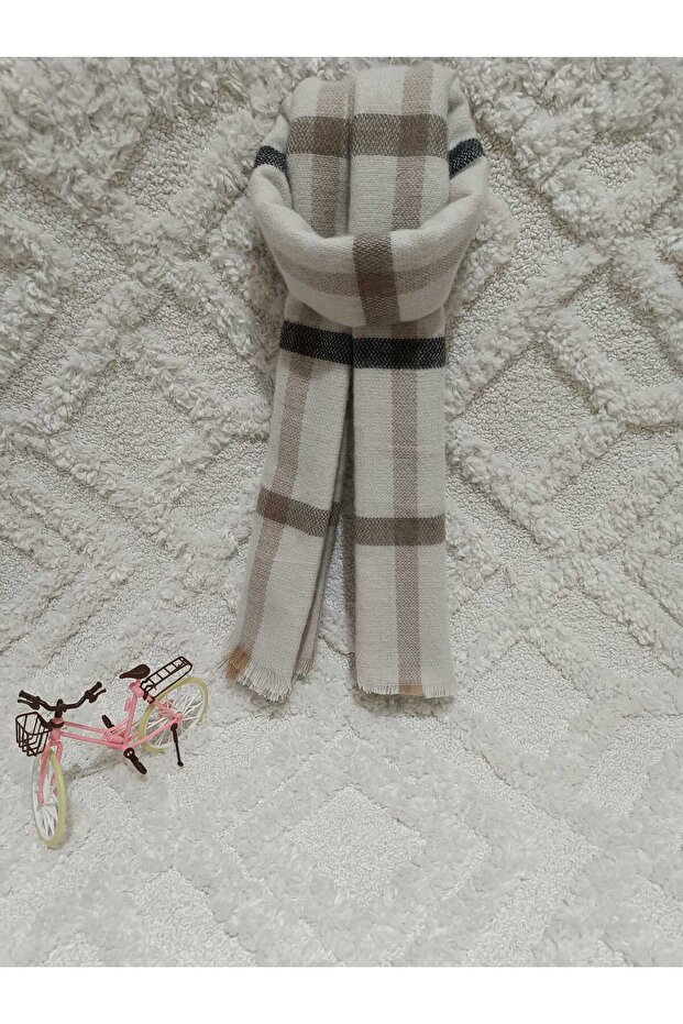 Plaid Patterned Soft Textured Double Sided Scarf & Shawl - 3