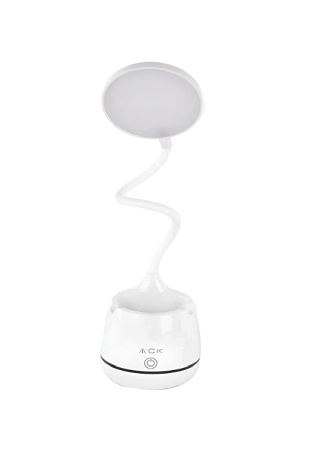 3 Renk Modlu Hareket Edebilir Şarjlı Masa Lambası - Kalemlik ve Telefon Standlı - AF11-10014 - 1