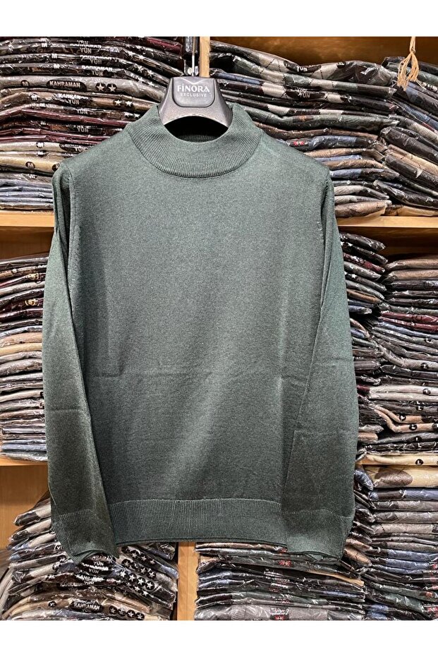 Dad Men's Turtleneck Sweater Solid Color Patternless