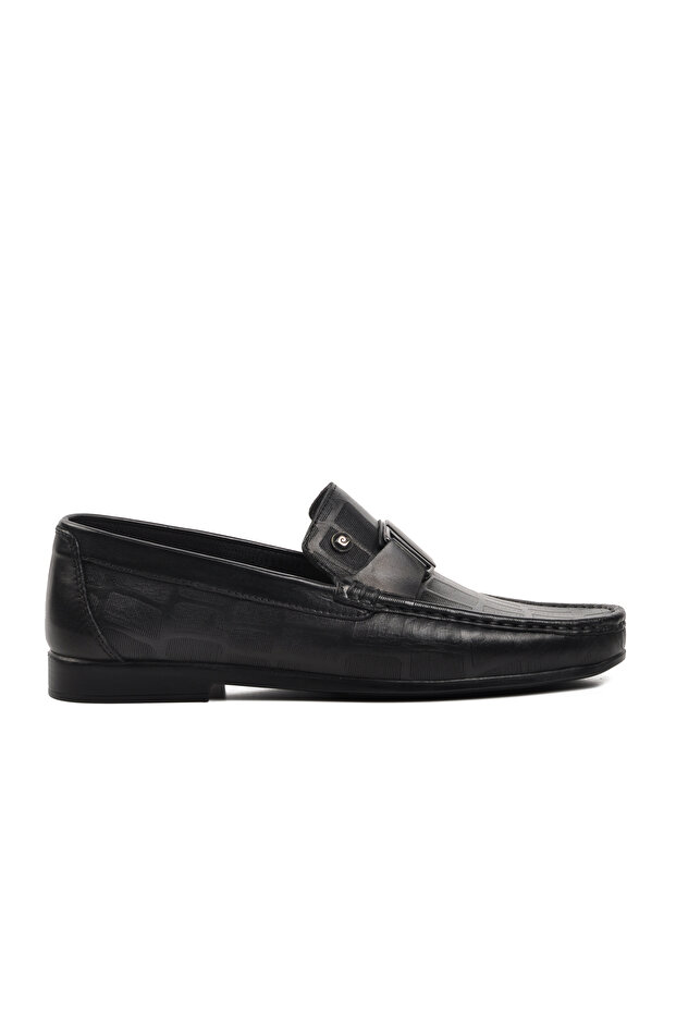 25104 Black Genuine Leather Men's Loafer Shoes
