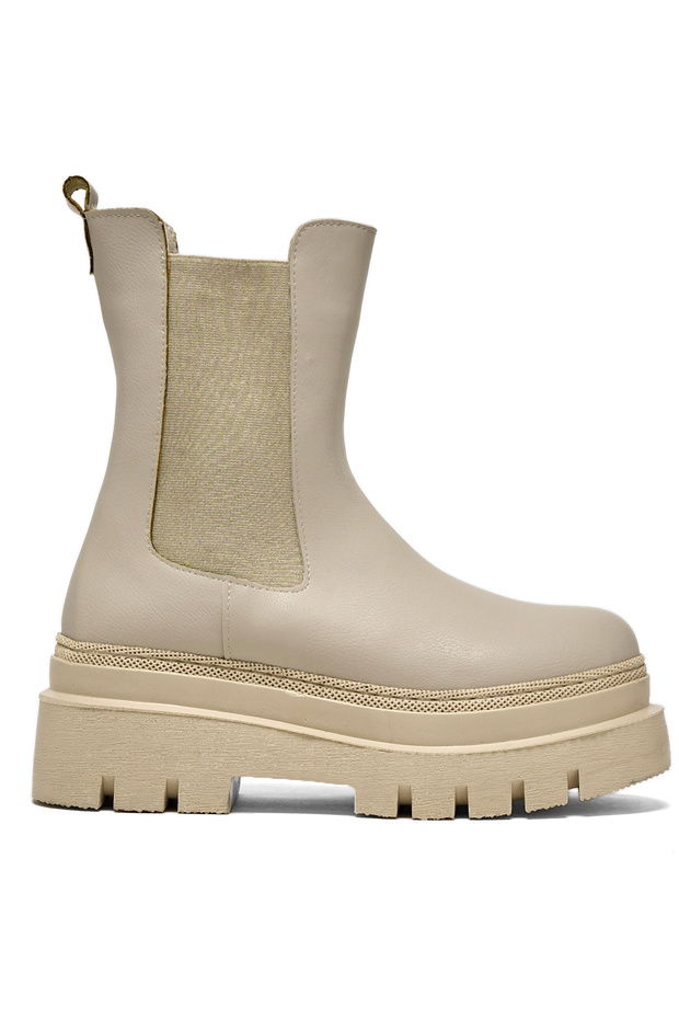 Damskie beżowe buty z wygodnym krojem, elastyczną podeszwą i grubym podeszwą - 2