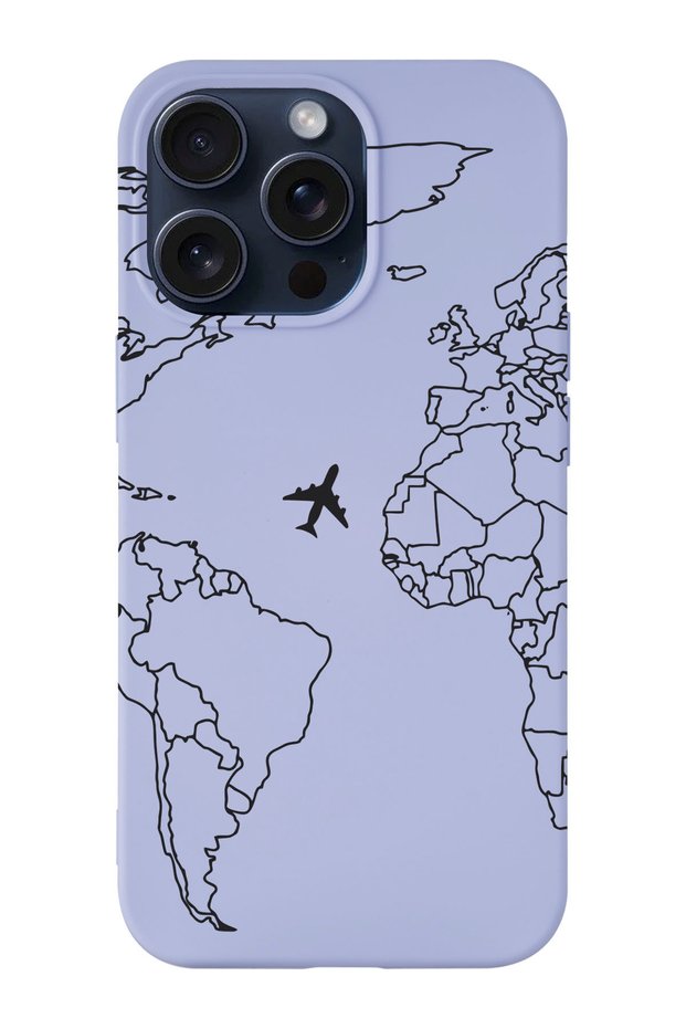 iPhone 15 Pro Compatible Linear Map Patterned Launch Phone Case