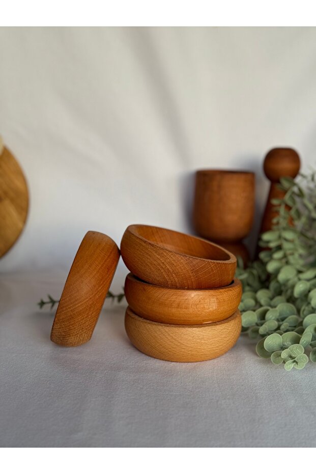 4lü Ham Ahşap Kase Seti - 2