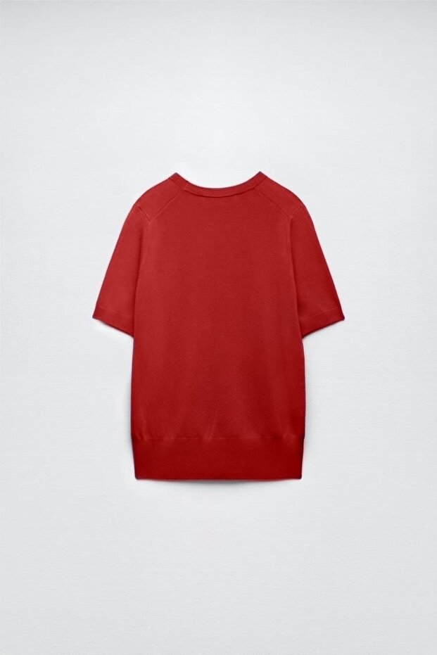 Basıc Kısa Kollu Triko Kazak - 2