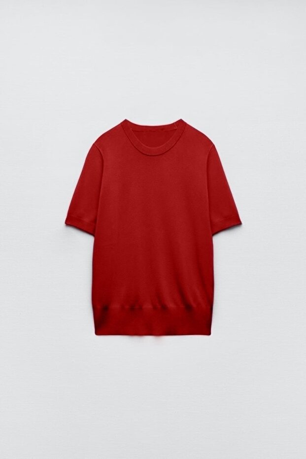 Basıc Kısa Kollu Triko Kazak - 1