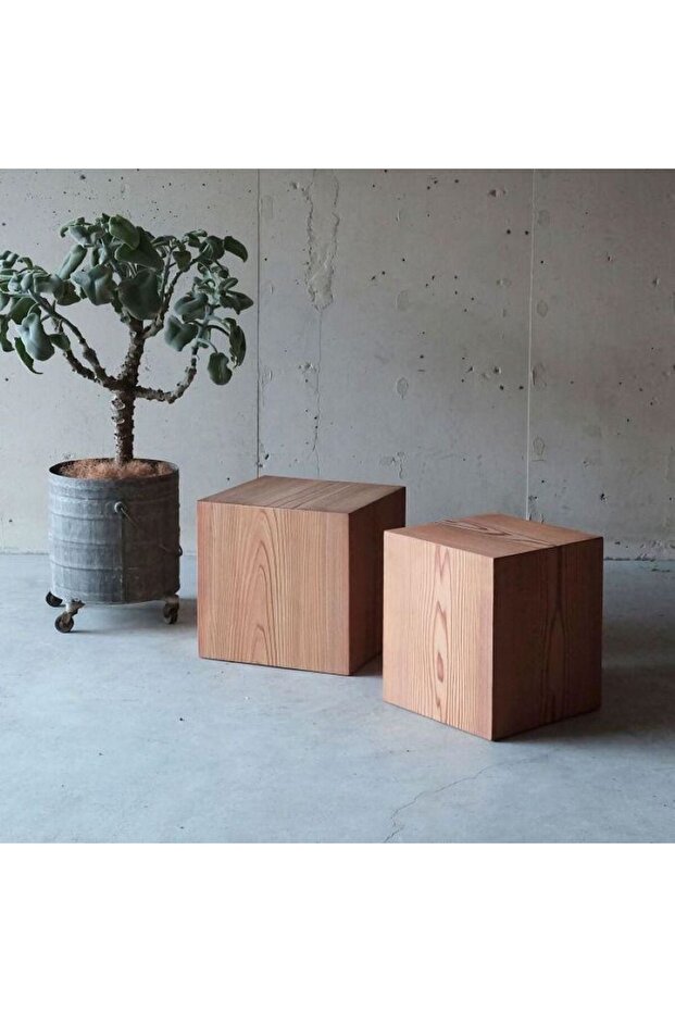 Ahşap Küp Sehpa - 2