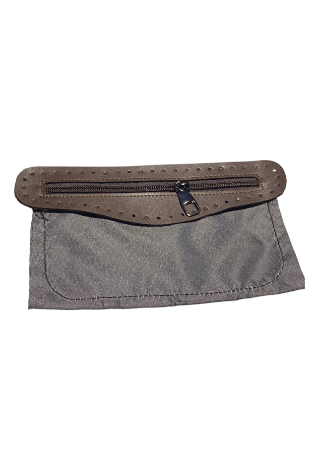 جيب حقيبة مبطن باللون البني - 1