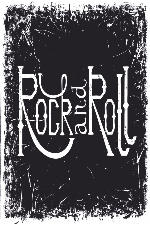 Rock and Roll Music Retro Wooden Poster