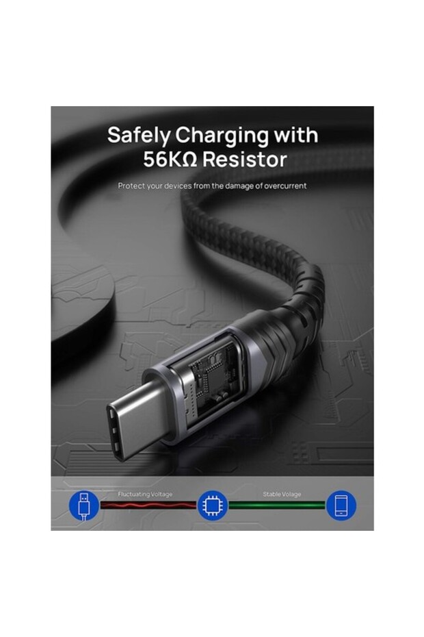 Premium Cc0008 60 Watt 1 Metre Type-c Hızlı Şarj Ve Data Aktarım Kablosu Iphone 15 Ile Uyumlu - 3