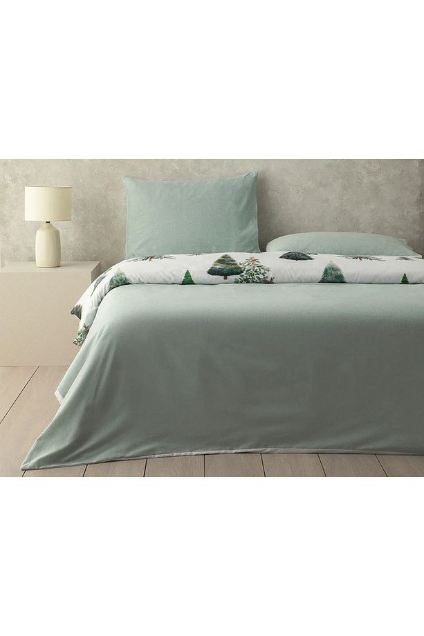 Pine Serenity Dijital Baskılı Soft Cotton Tek Kişilik Nevresim Takımı Yeşil - 3