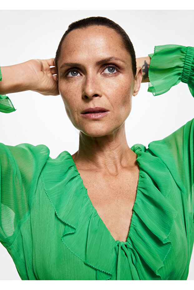 Yeşil Kadın Elbise  37072884 - 5