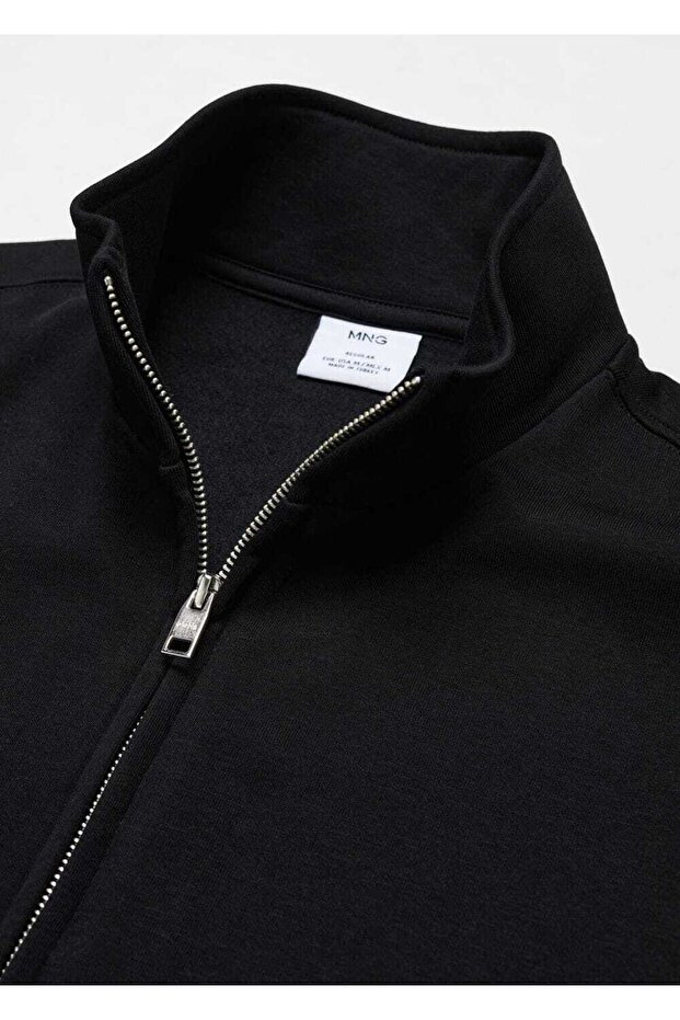 Fermuarlı pamuklu sweatshirt - 5