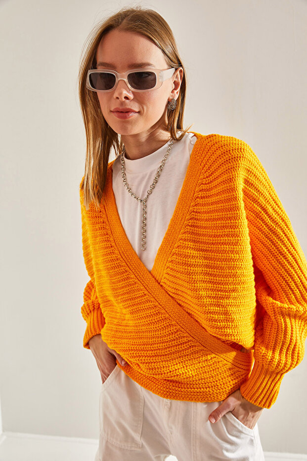 Kadın Bağlama Detaylı Triko Hırka - 4